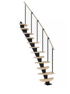 DOLLE BERLIN schody do 292 cm, 12 nášlapů, zábradlí SHAPE 6